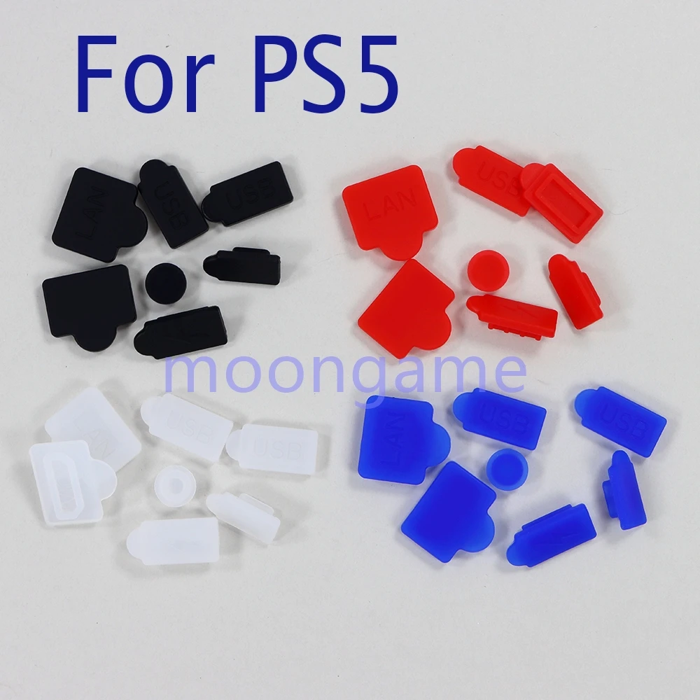 50sets Dust Plug Set For PS5 Game Console Silicone Dust Protector Anti-dust Cover Dustproof Plug for PS5 Accessories