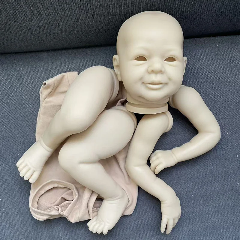 NPK 20Inch Reborn Ava Joy Uncolored Blank Kit DIY Doll Parts with Cloth Body and Eye Unpainted Fresh Color  Doll Kit