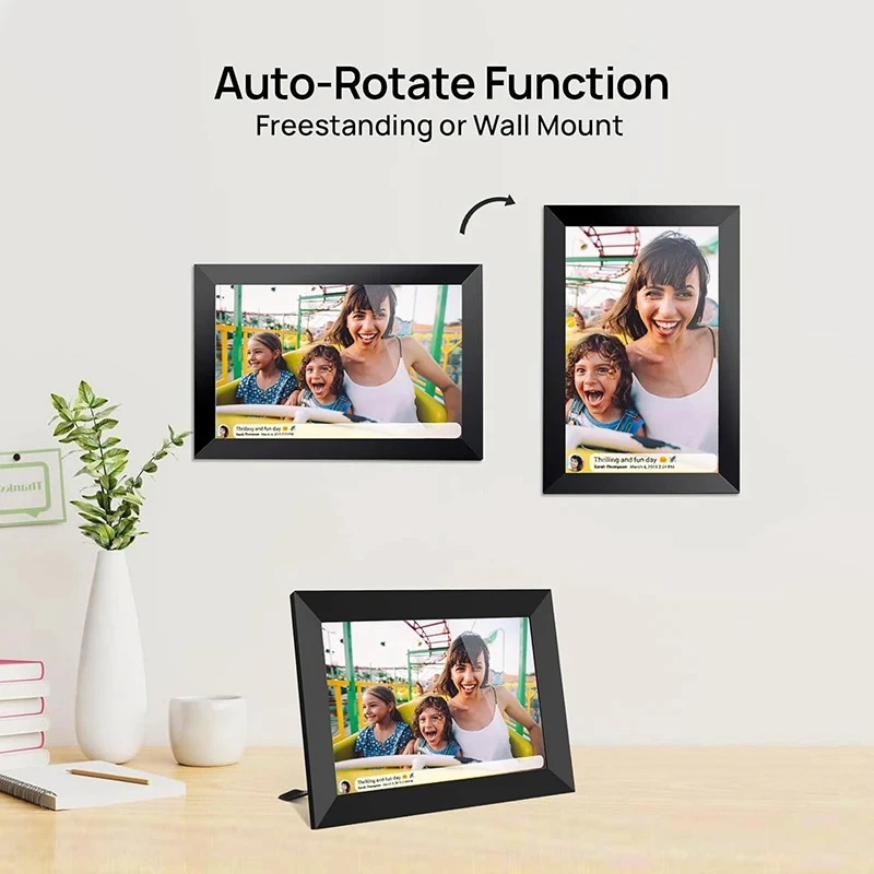 Imagem -05 - Frameo Smart Digital Photo Frame Porta-retrato Eletrônico Rotação Automática Tela de Toque Ips Wi-fi Memória 32gb 1280x800 hd 101