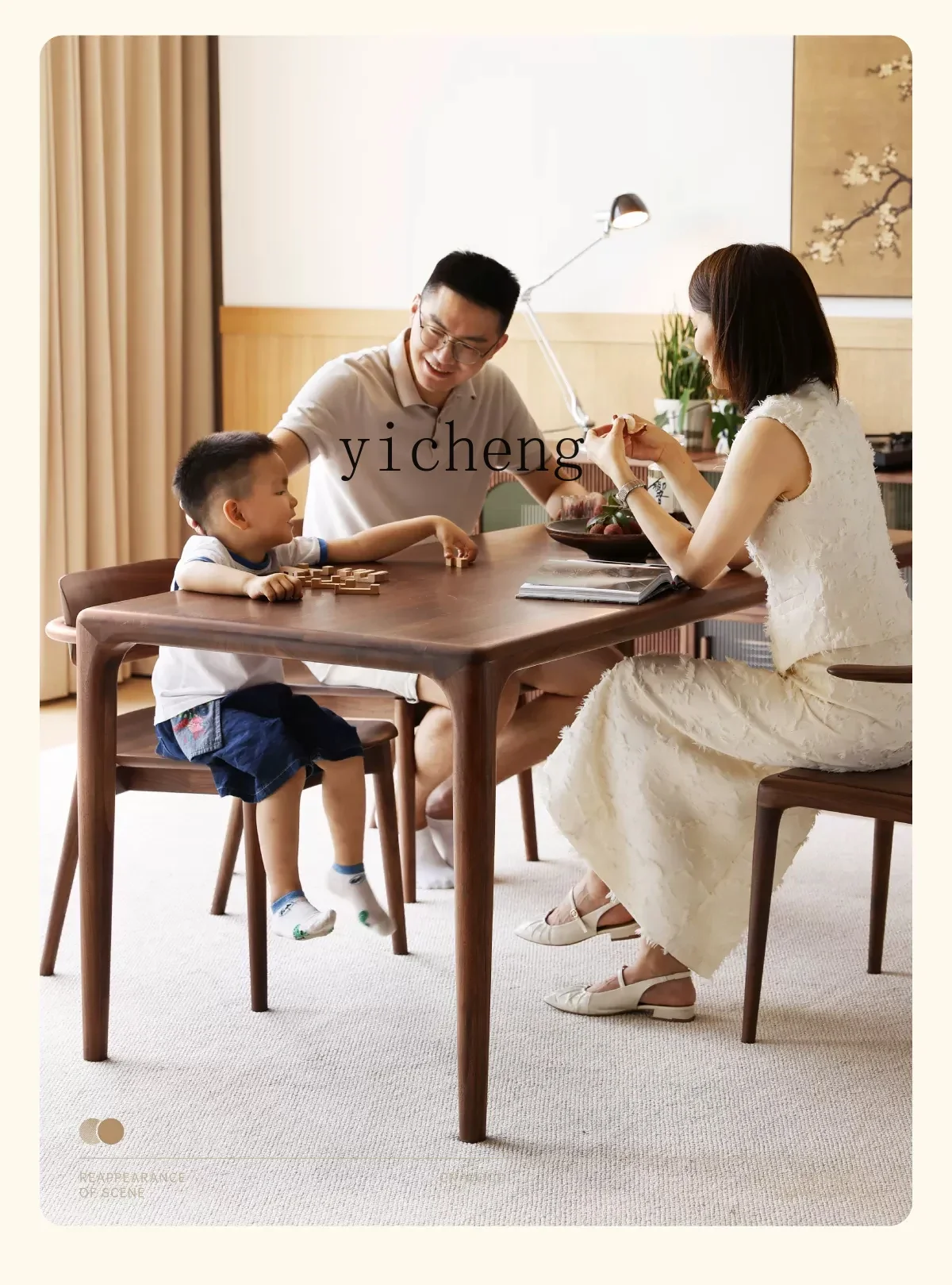 

all solid wood rectangular eating table household log furniture desk tea table