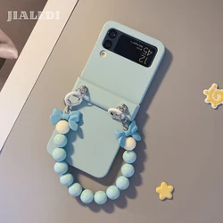 Bow Beads Bracelet Hinger Phone case For Samsung Galaxy Z Flip 3 4 5 6 7 flip6 zflip7 Cover 7 Color