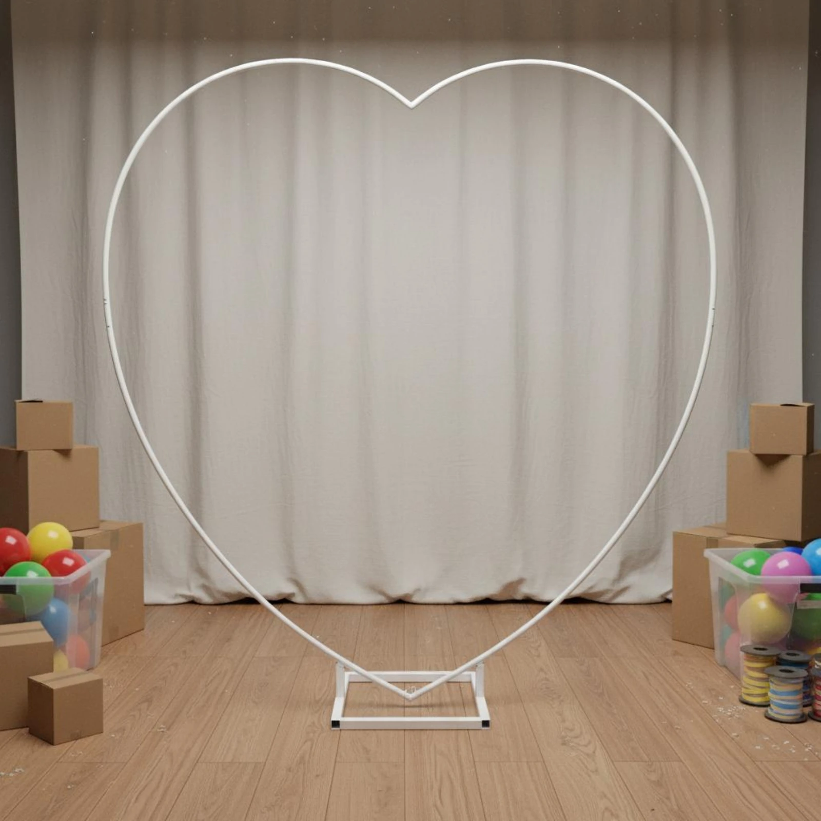 Heart-Shaped Arch Frame Painted Finish Metal Heart Arch Event Decor Welded Look Romantic for Weddings