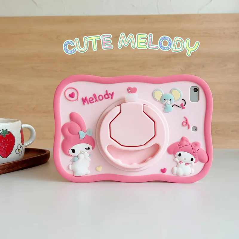 

Чехол для планшета Sanrio My Melody для iPad 9, 8, 7, 10 поколения, Air 5, 4, 10,9, 5, 6, Mini 6 Pro, 11, вращающийся на 360 градусов силиконовый чехол с подставкой