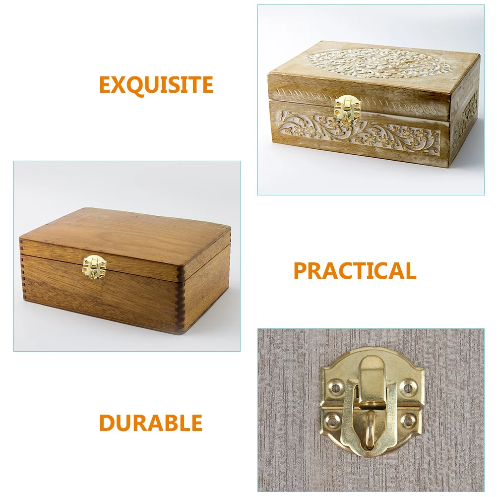 

30Pcs Vintage Hasp Latch Iron Cabinet Buckle Latch Replacement for Jewelry Boxes Wooden Boxes Drawer Decorative Box Lock