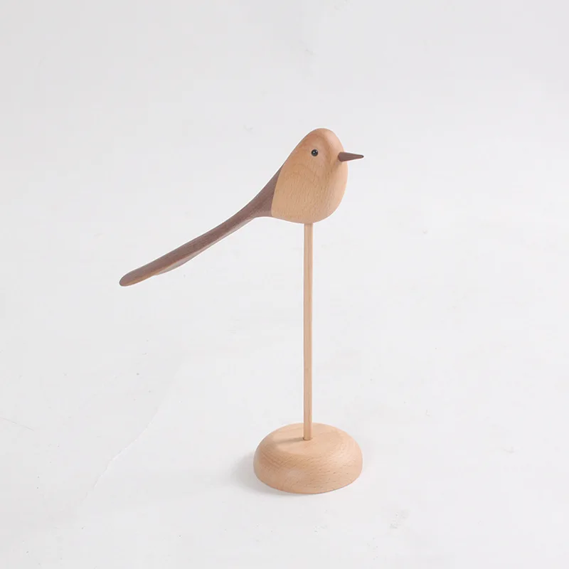 

Danish wood ornaments jewelry carving wooden play Home Furnishing Nordic style puppet Home Furnishing features wood bird