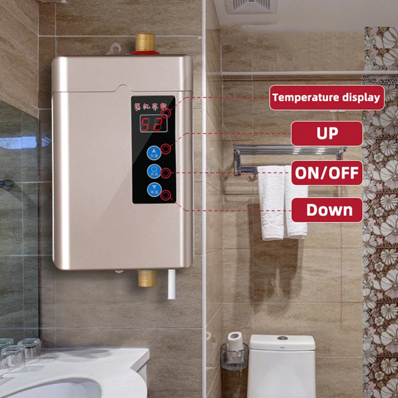 4000 واط سخان مياه كهربي التحكم عن بعد لحظية Tankless سخان مياه للمطبخ الحمام دش المياه التدفئة السريعة