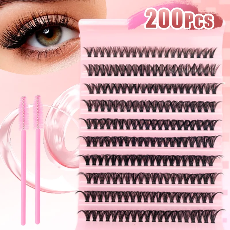 200/800 Stück Wimpern-Set 8-16mm Premium Wimpernverlängerungen 30D 40D 50D 60D Wiederverwendbare Künstliche Wimpern für Anfänger – Detail 4