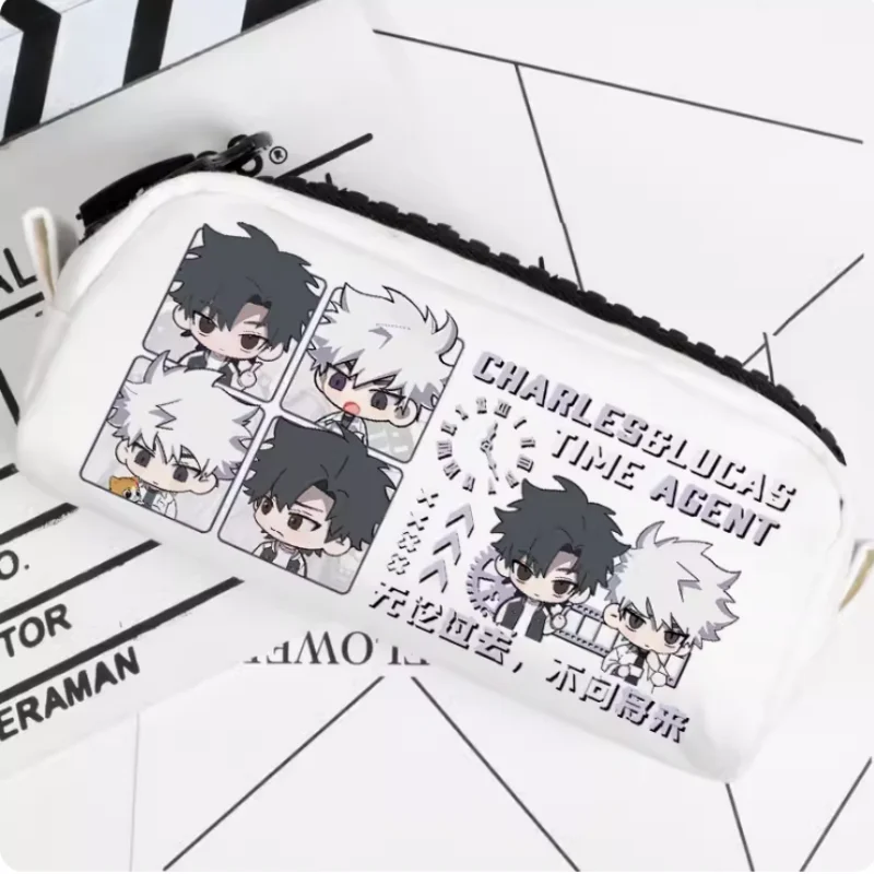 Anime Link Click Time Agent Charles Lucas Pencil Case Oxford Canvas Storage Bag Pencil Box Pencilcase School Pen Bag 2218