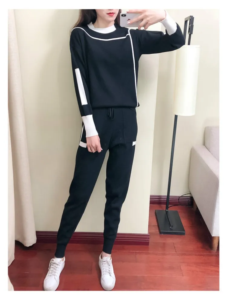 

Conjunto Dos Piezas Mujer Pants Sets Spring Fall 2 Pieces Sets Women Long Sleeve Pullover Tops High Waist Jogger Pants Outfit