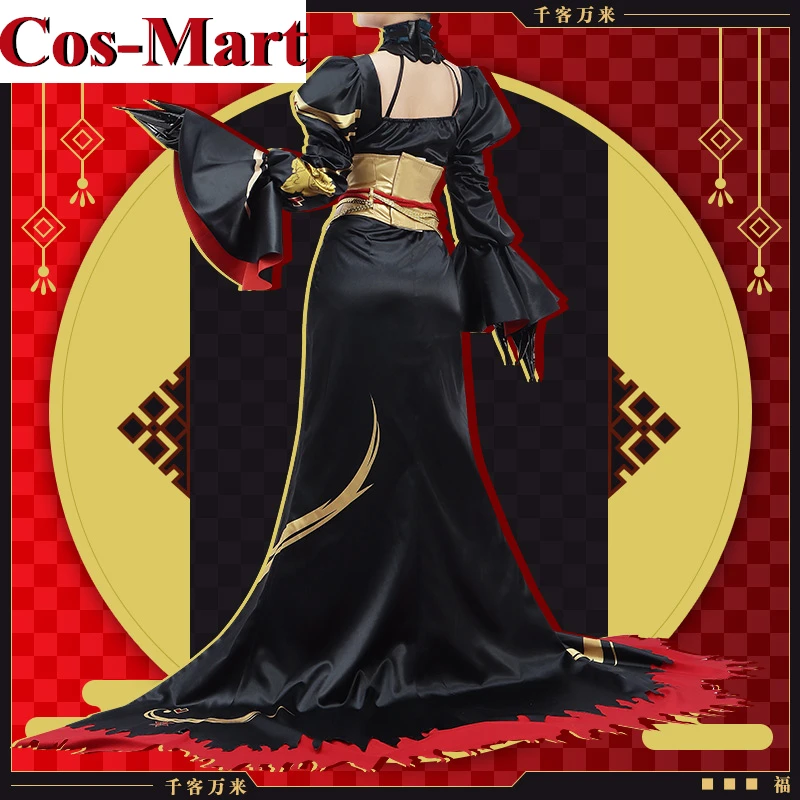 Cos-Mart [Customized] Anime Vtuber Nijisanji Ethyria Nina Cosplay Costume Black Uniform Dress Activity Party Role Play Clothing