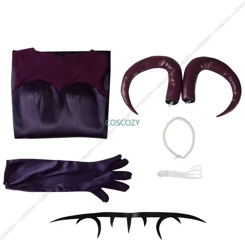 sisi 2233Lilith Cosplay vestido de mujer Anime Hazbin disfraz de dibujos animados collar guantes corona Hotel disfraz trajes Halloween carnaval