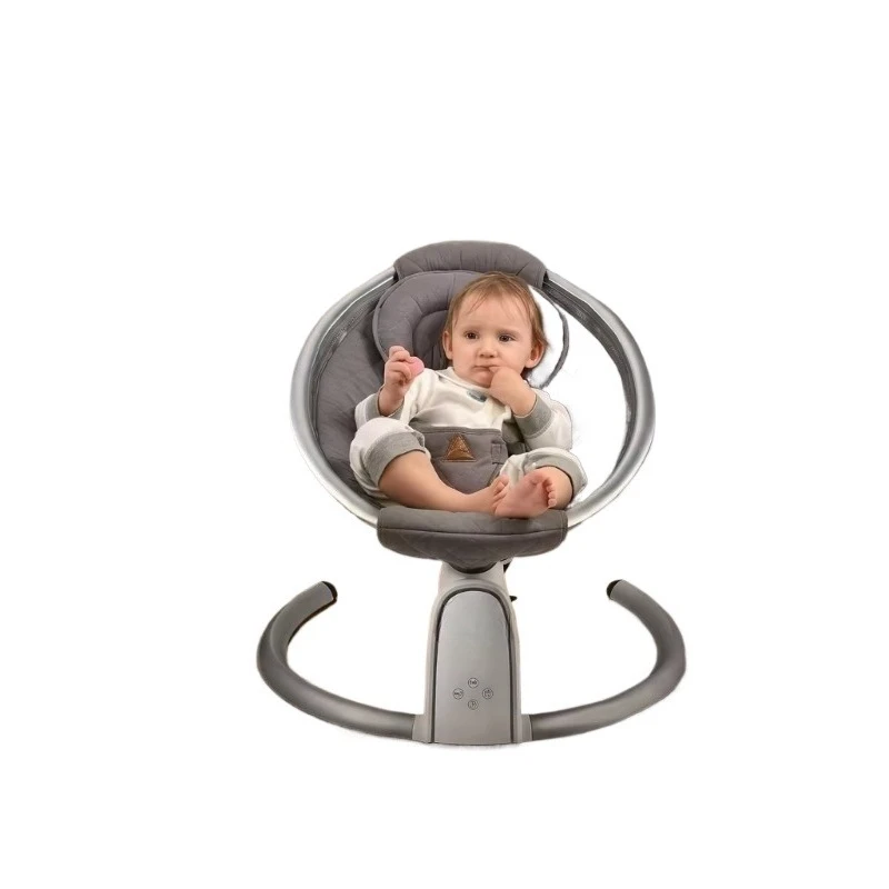 Modern electric rocking bed baby crib, optional cotton material toy railing, with Bluetooth function,
