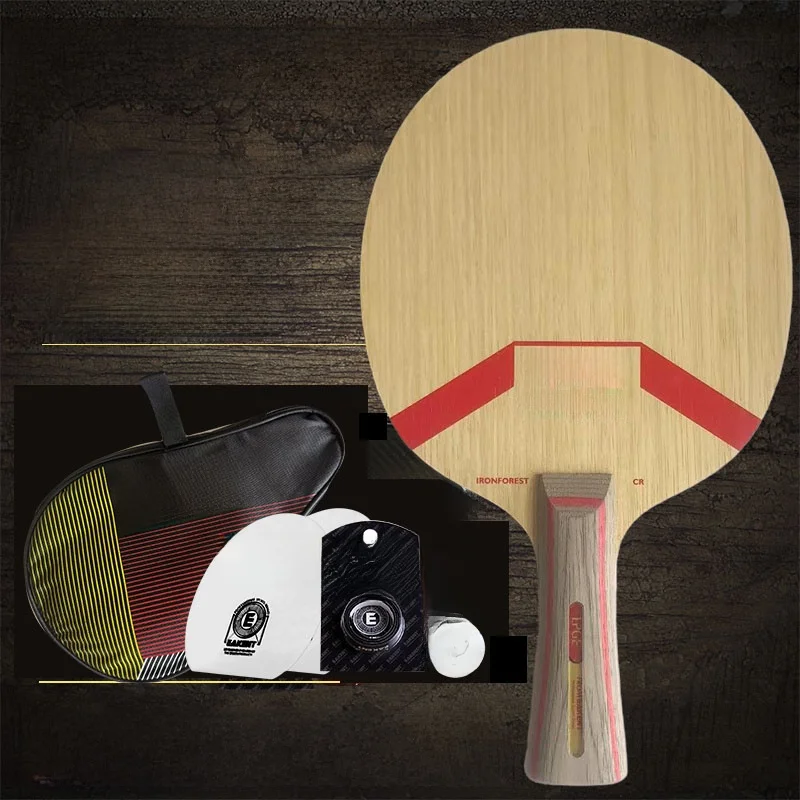 eakent-pong-racket-single-pure-wood-straight-horizontal-match-piece-steel-forest-cr-seven-layer-wooden-base-board