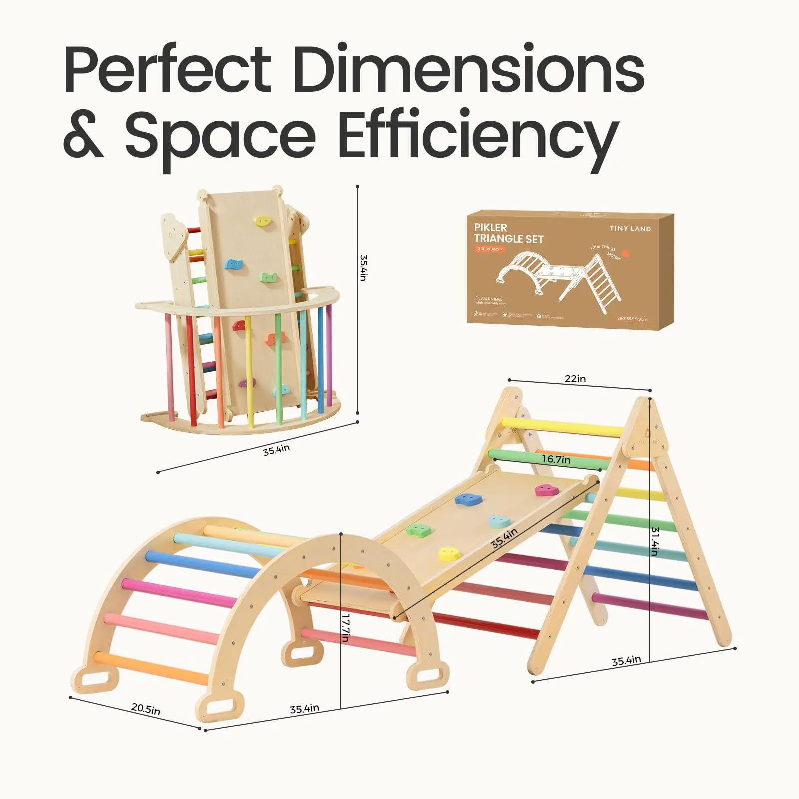 Solid Wood Versatile Climbing Frame for Kids Sensory Sports Training Early Education Two-in-one Combination Slide Climbing Frame