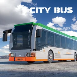 712PCS City Extended Bus Building Blocks Transport Travel Bus Model Bricks Desktop Decoration Diy Toys For Kids Holiday Gifts