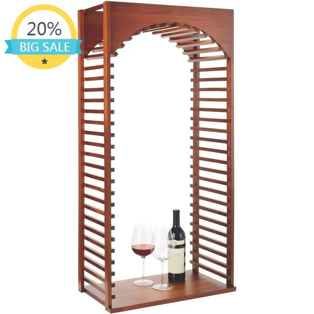 

Складная подставка для вина из орехового дерева - Арочный дизайн для столешницы - Элегантный и прочный декор для домашнего бара и хранения