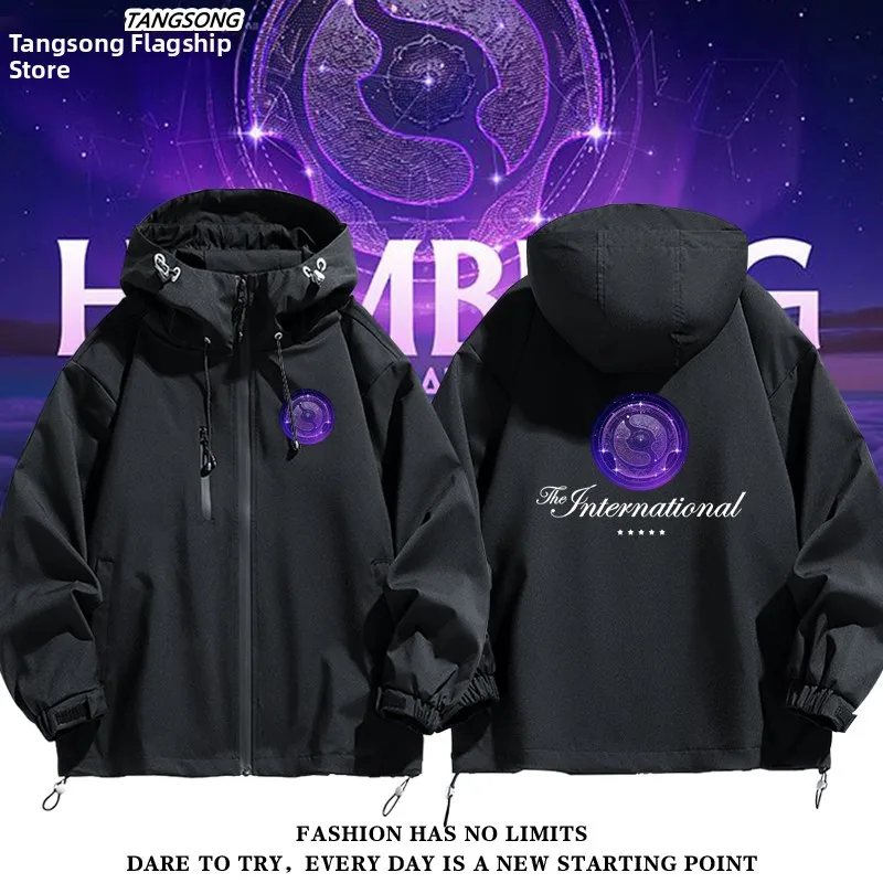 

Куртка Dota2 Ti14 Event XG Tank AME унисекс, модная, ветрозащитная, из полиэстера и нейлона, с капюшоном, на молнии, с карманами, повседневная