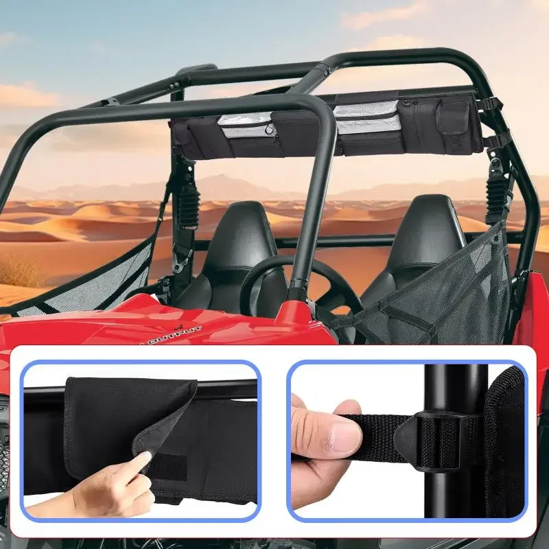 

600D Cargo Rear Storage Bag,Large Capacity,UTV Roll Cage Organizer,for Polaris for Kawasaki for Yamaha UTVs Most Full Size UTV