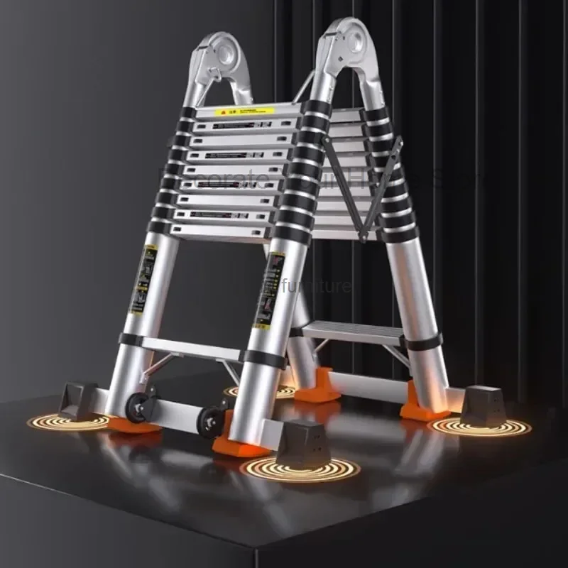 

Alloy Telescopic Step Ladder Multi-functional Lifting Engineering Stairs Thickened Herringbone Ladders Folding Stairs