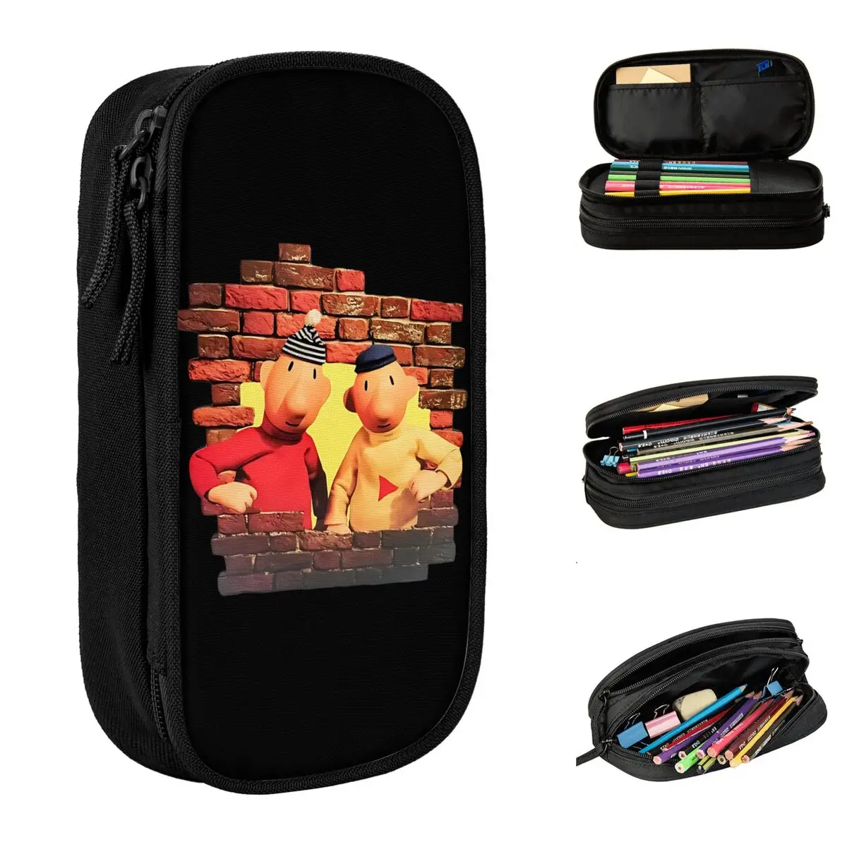 Pat And Mat Cartoon Pencil Case Pen Box Bag Student Big Capacity School Supplies Gift Pencil Box