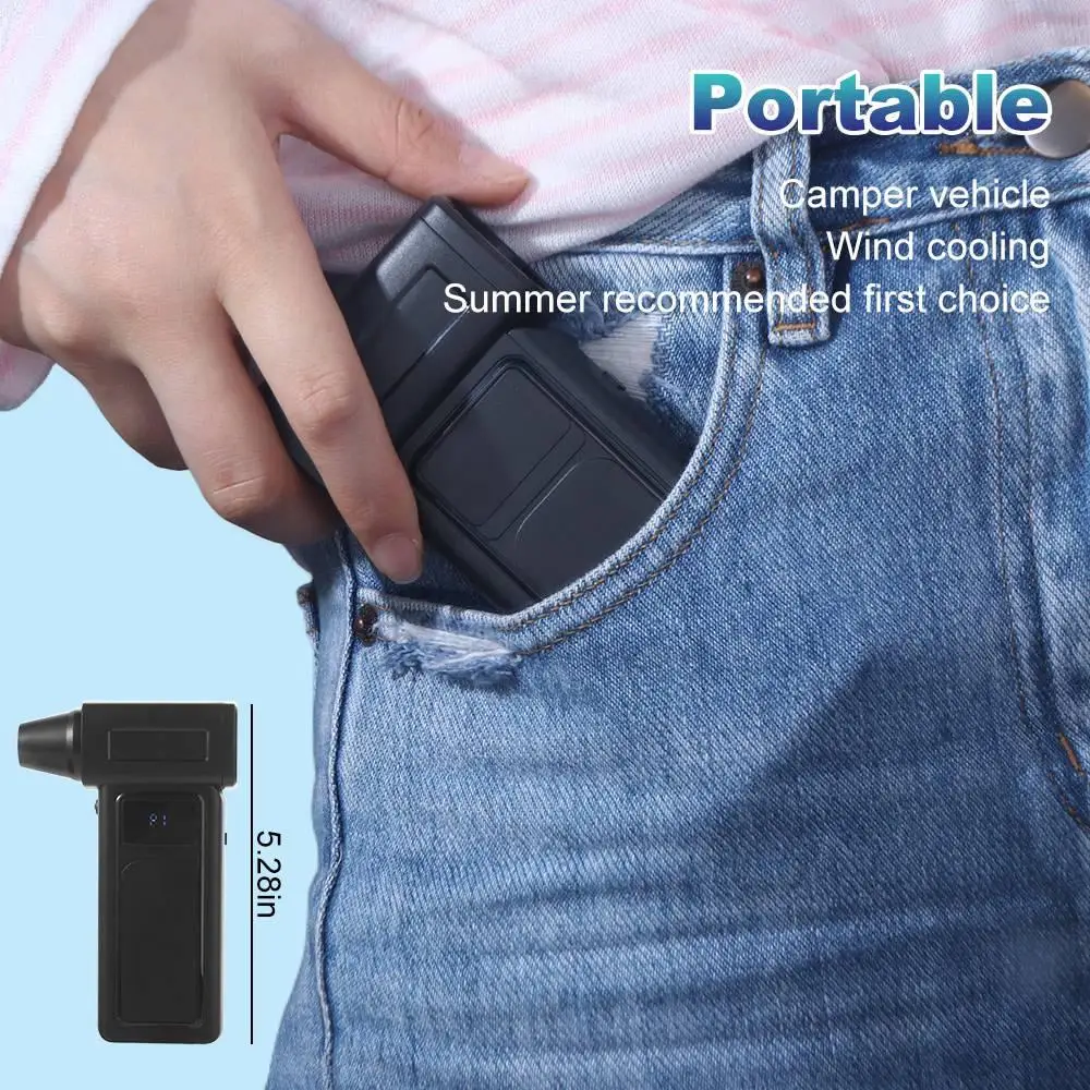 130000 RPM Handheld Turbo Violent Fan Illumination Digital Display Powerful Dust Blower Rechargeable High-Speed Brushless Motor