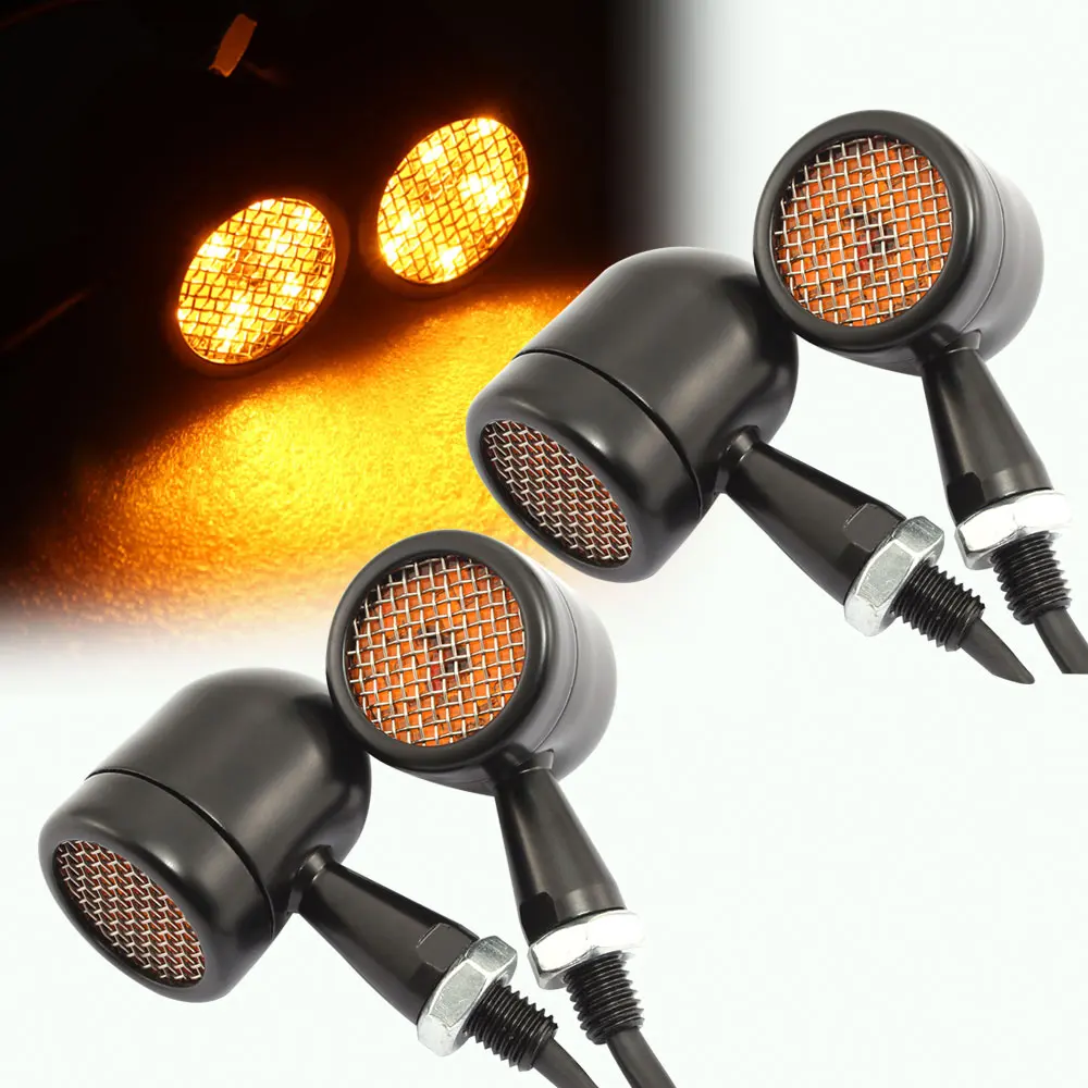 

Black Chrome 12V Turn Signals Indicator Light Universal Motorcycle Motorbike For Harley Cruiser Chopper Bobber Cafe race Custom