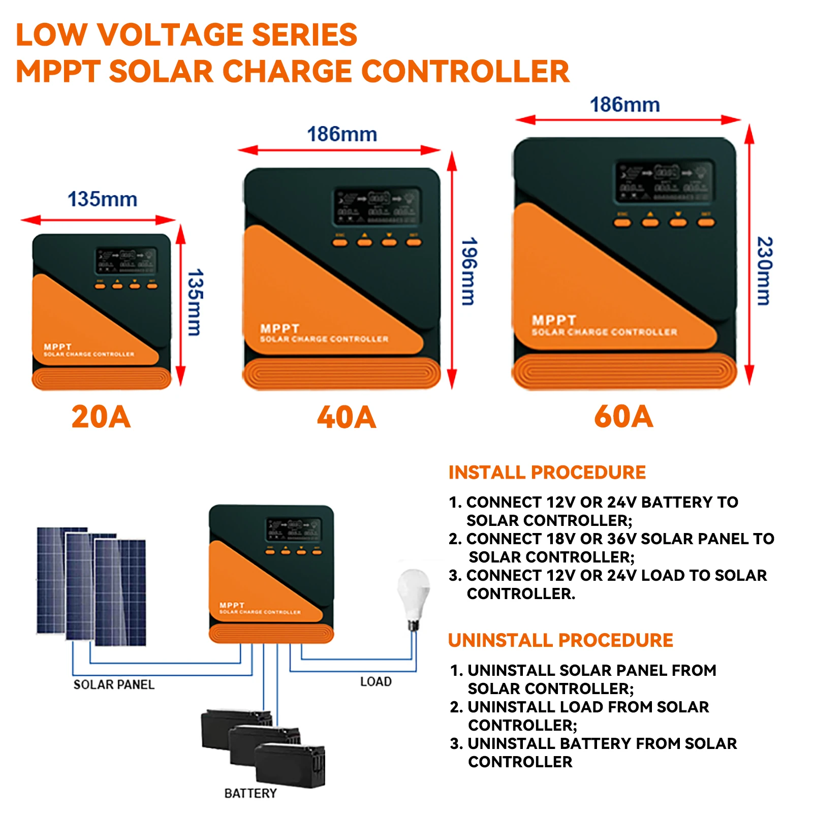 Imagem -04 - Pvbeyornd Mppt Controlador de Carga Solar 20a 40a 60a Controlador Solar Mppt 12v 24v Regulador Solar Fotovoltaico Adequado para Bateria de Chumbo-ácido Lítio