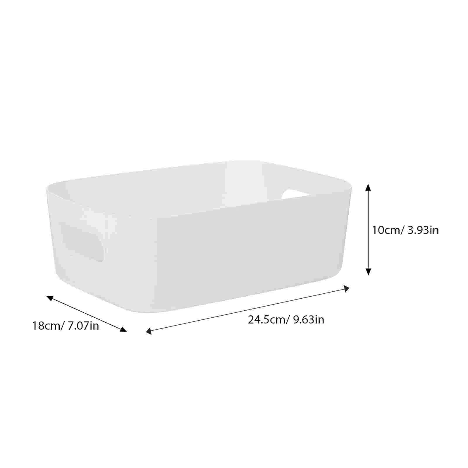 

6 Pcs Large White Storage Bins ABS Compact Lightweight Pantry Closet Bedroom Bathroom ganizer Baskets Cutout Handles