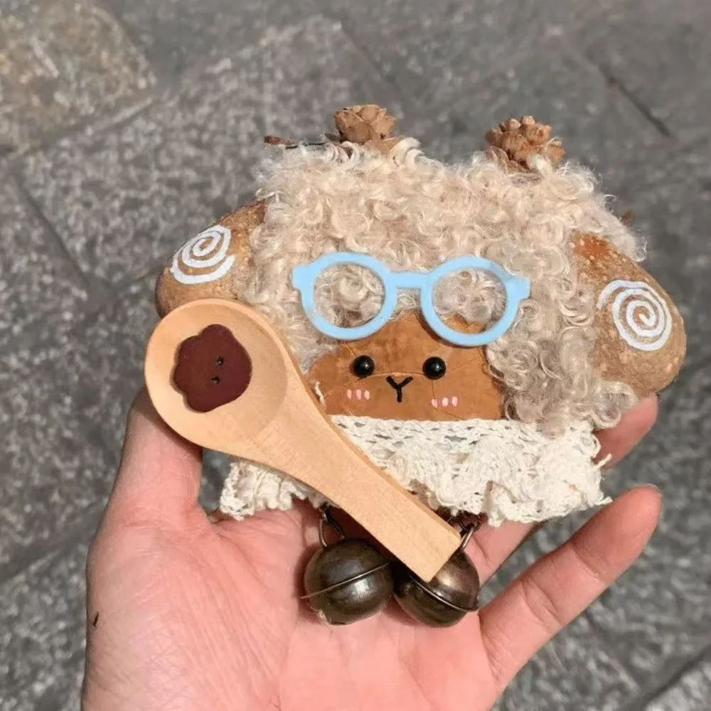 Cute Handmade Nut Shell Doll Fuzzy Hanging Pendant Doll Entada Pod Doll Home Decoration
