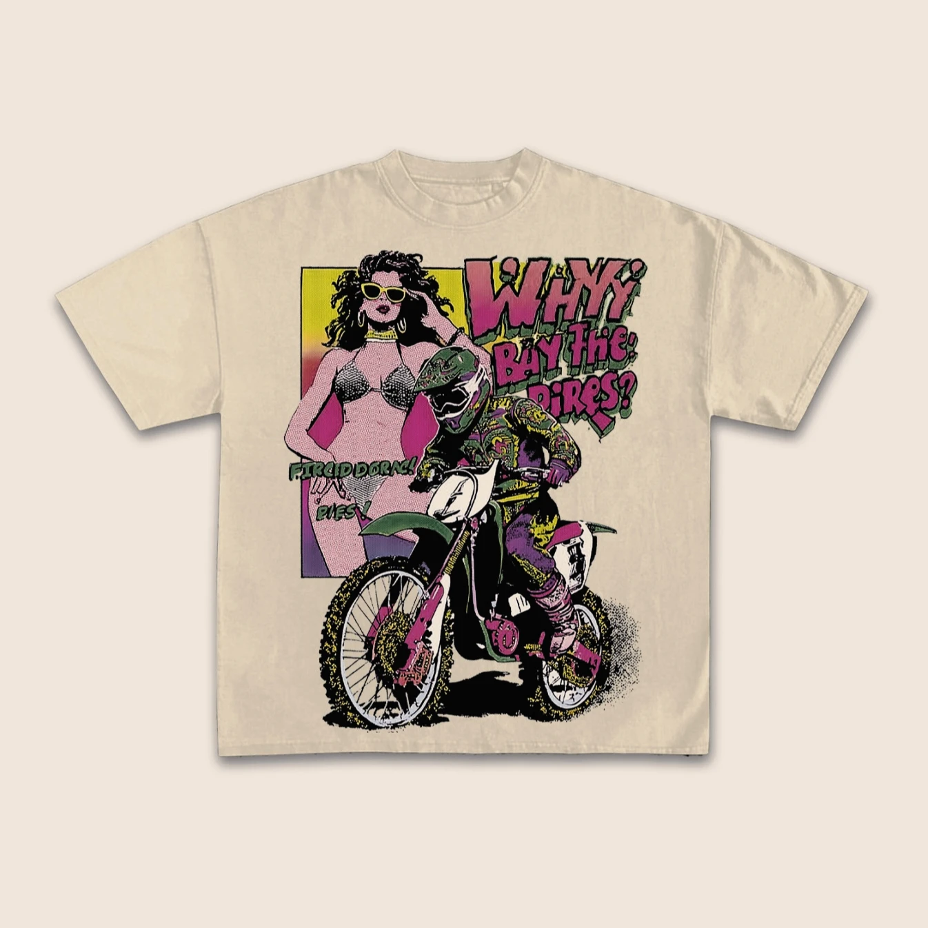 Koszulka męska z nadrukiem graficznym: Jazdę na motocyklach crossowych dla dziewczyn, bawełna, styl Y2K, letnia, z krótkim rękawem, oversize, damska, codzienna koszulka.