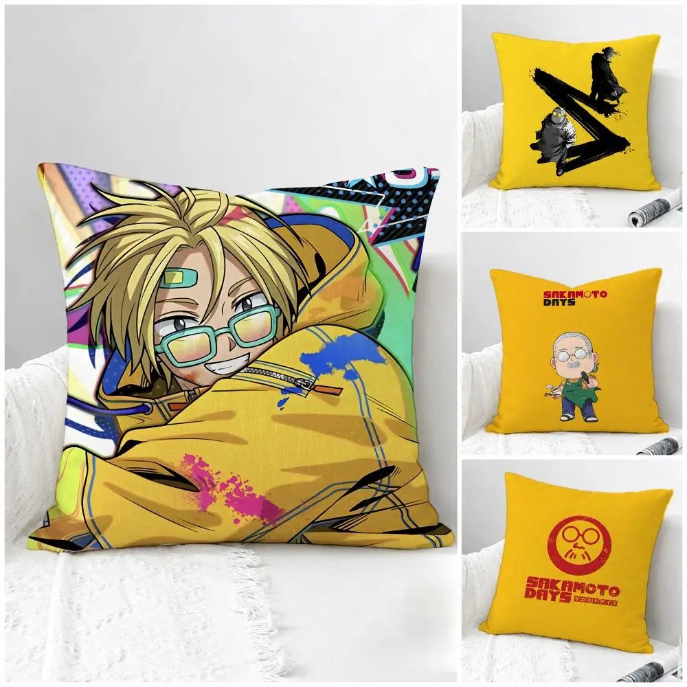 Anime SAKAMOTO DAYS Cushion Cover Natural Linen Pillowcase Set, All-in-One Decor for Sofa, Bedroom & Chair