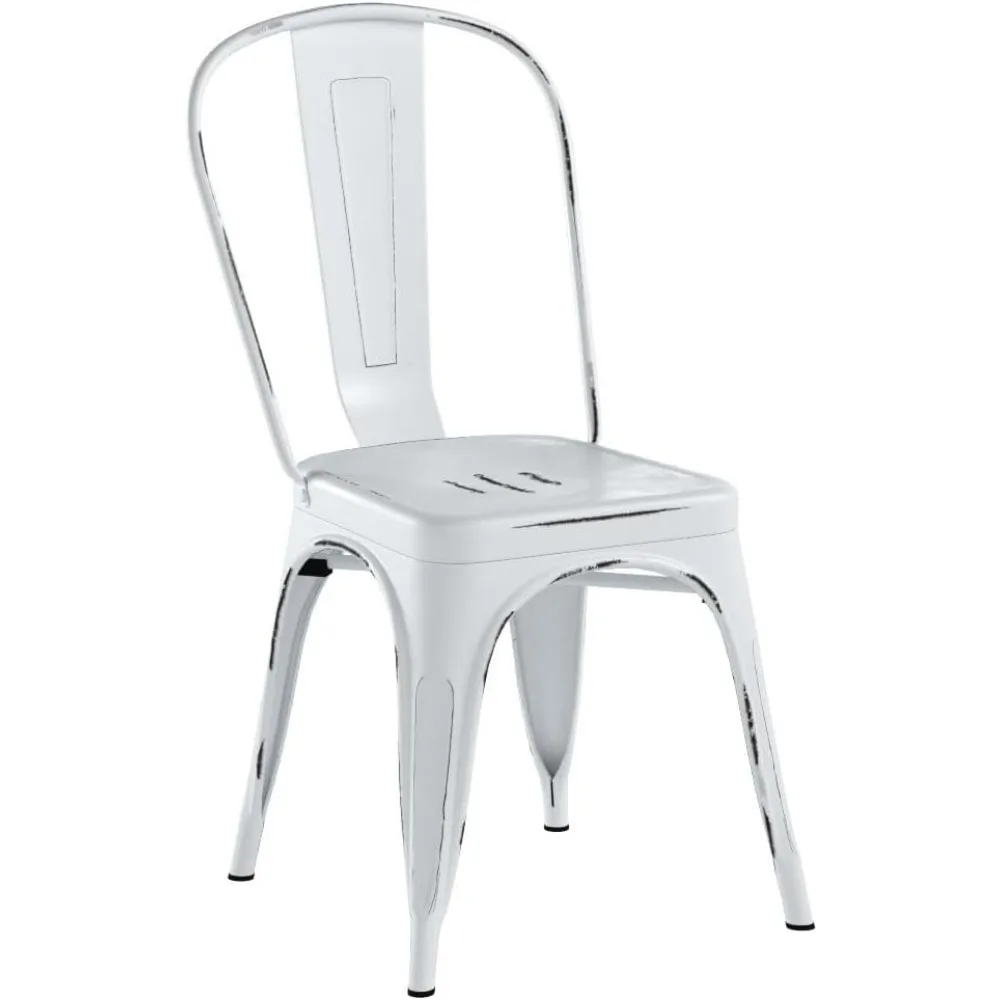 Metall Esszimmers tuhl Indoor Outdoor verwenden stapelbare schicke Seite klassische Trattoria Metalls tühle 4er-Set für Küche, Esszimmer