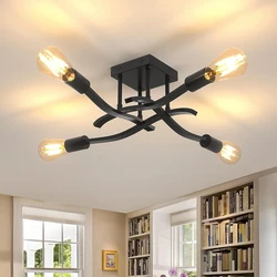 Nordic bedroom lighting fixtures modern minimalist art LED ceiling lights creative retro living room dining room study home ligh