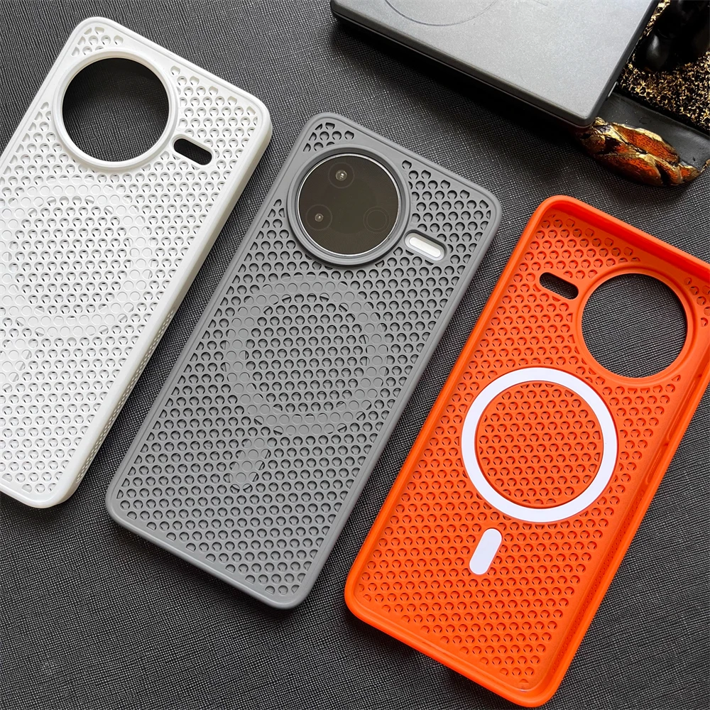 Xiaomi Redmi K80 K70 K60 Ultra Mi 15 14 13 Pro用 放熱冷却バンパーケース 磁気ワイヤレス充電対応バックカバー