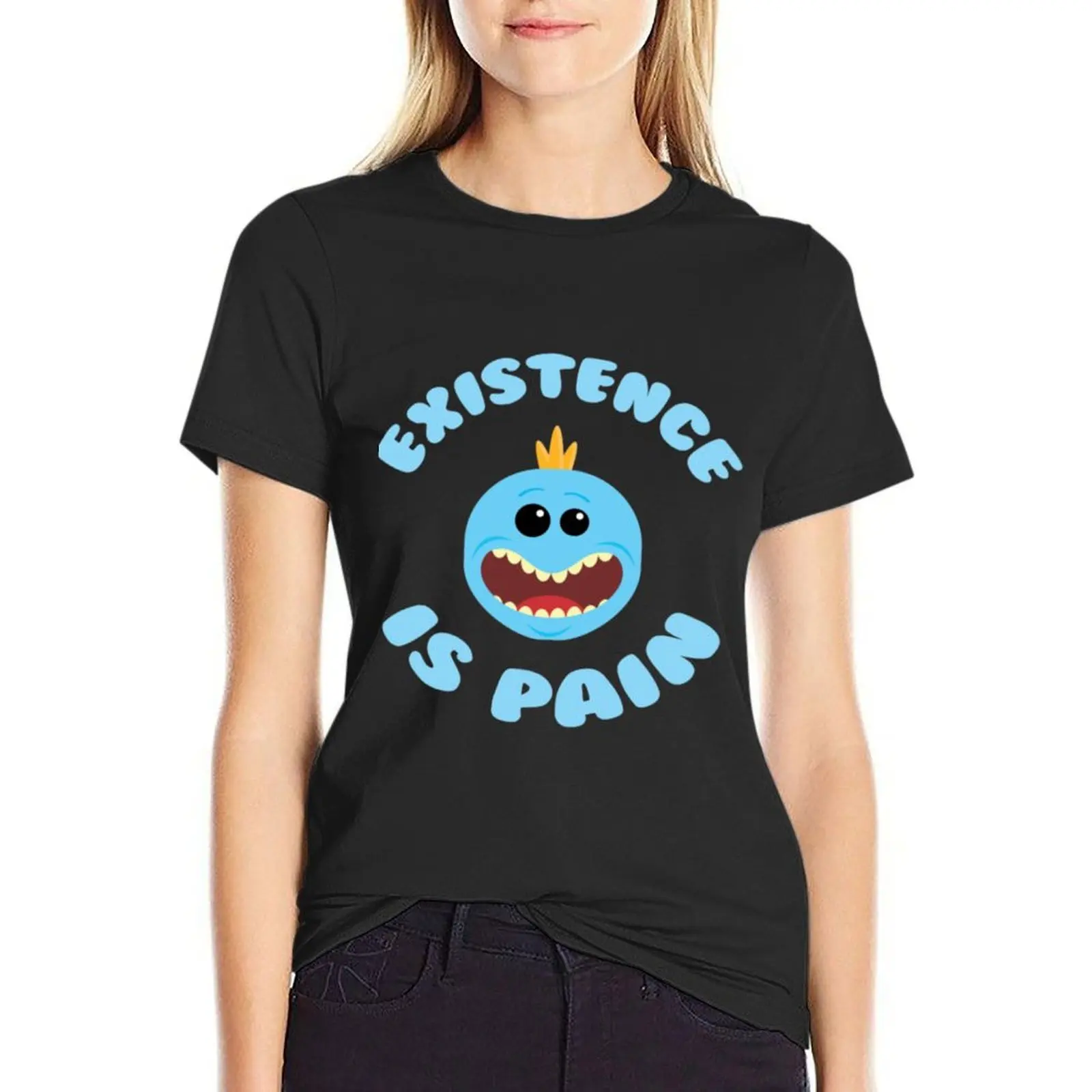 existence is pain T-Shirt summer clothes oversized plus size tops t-shirts for Women loose fit