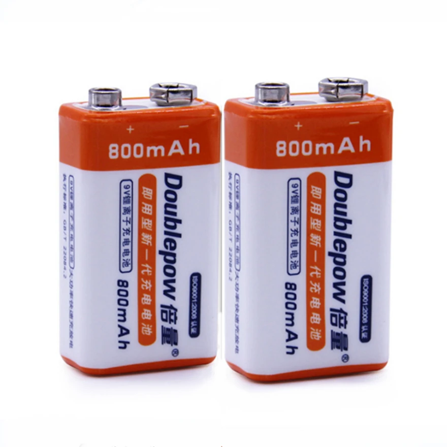 1 pçs/lote 9v bateria recarregável 800mAh 9V bateria de lítio adequada para multímetro instrumento microfone bateria