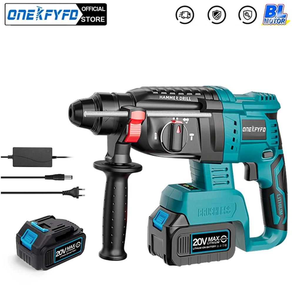 3 in 1 Brushless Impact Hammer 21V Cordless Hammer Drill FUNCTION Multifunctional Steel Concrete Wood For 18V Makita Battery