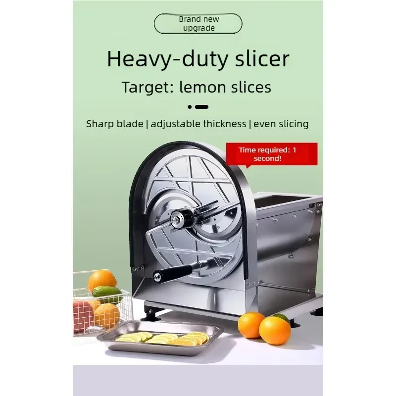 Manual Potato Chip Slicer Ultra Thin Vegetable Cutter Commercial Kitchen Tool for Lemon Fruit Salad Prep Stainless Steel