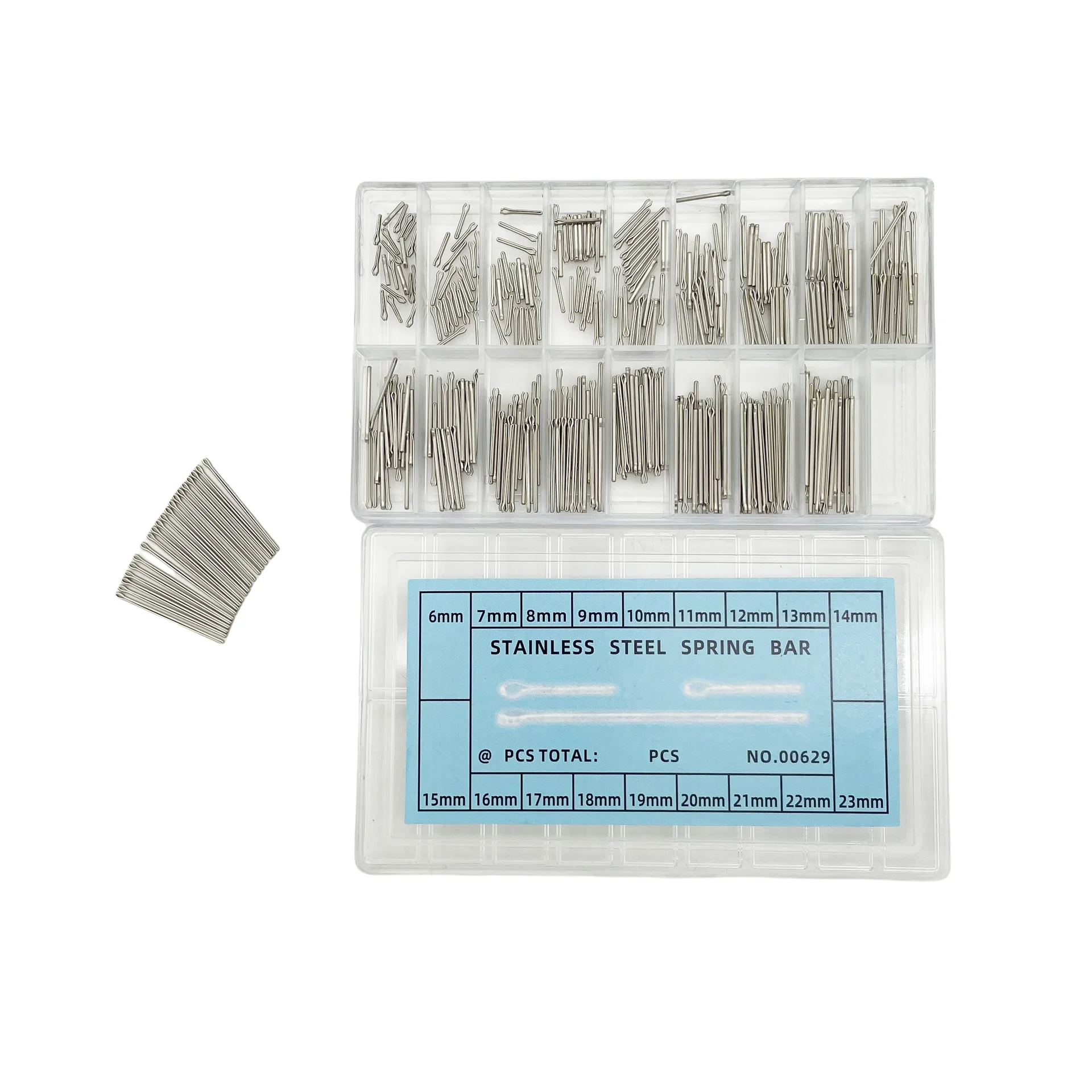 Pasadores divididos para correa de reloj, caja de acero inoxidable, pasadores de enlace, barra de algodón, surtido de herramientas de reparación de relojes, 360 piezas