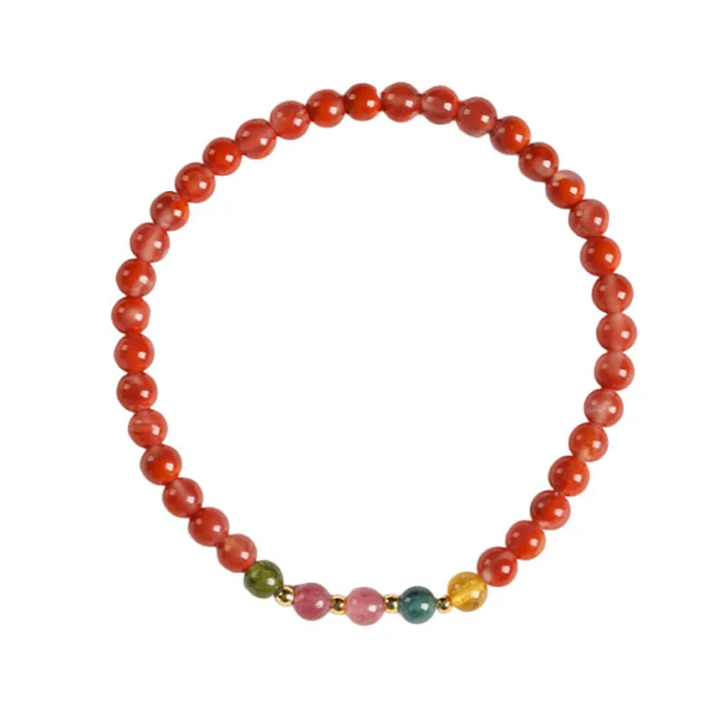 

2026 South Red Agate Bracelet Birth Year Bracelet Tourmaline Bracelet for Women Luxury and Exquisite Gifts