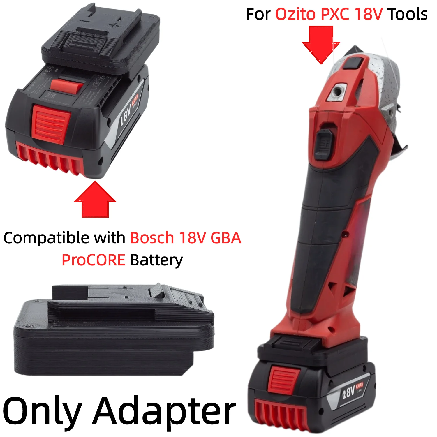 Battery Adapter/Converter for Bosch 18V GBA ProCORE Battery To Ozito PXC 18V Cordless Drill Impact Wrench(Only Adapter)