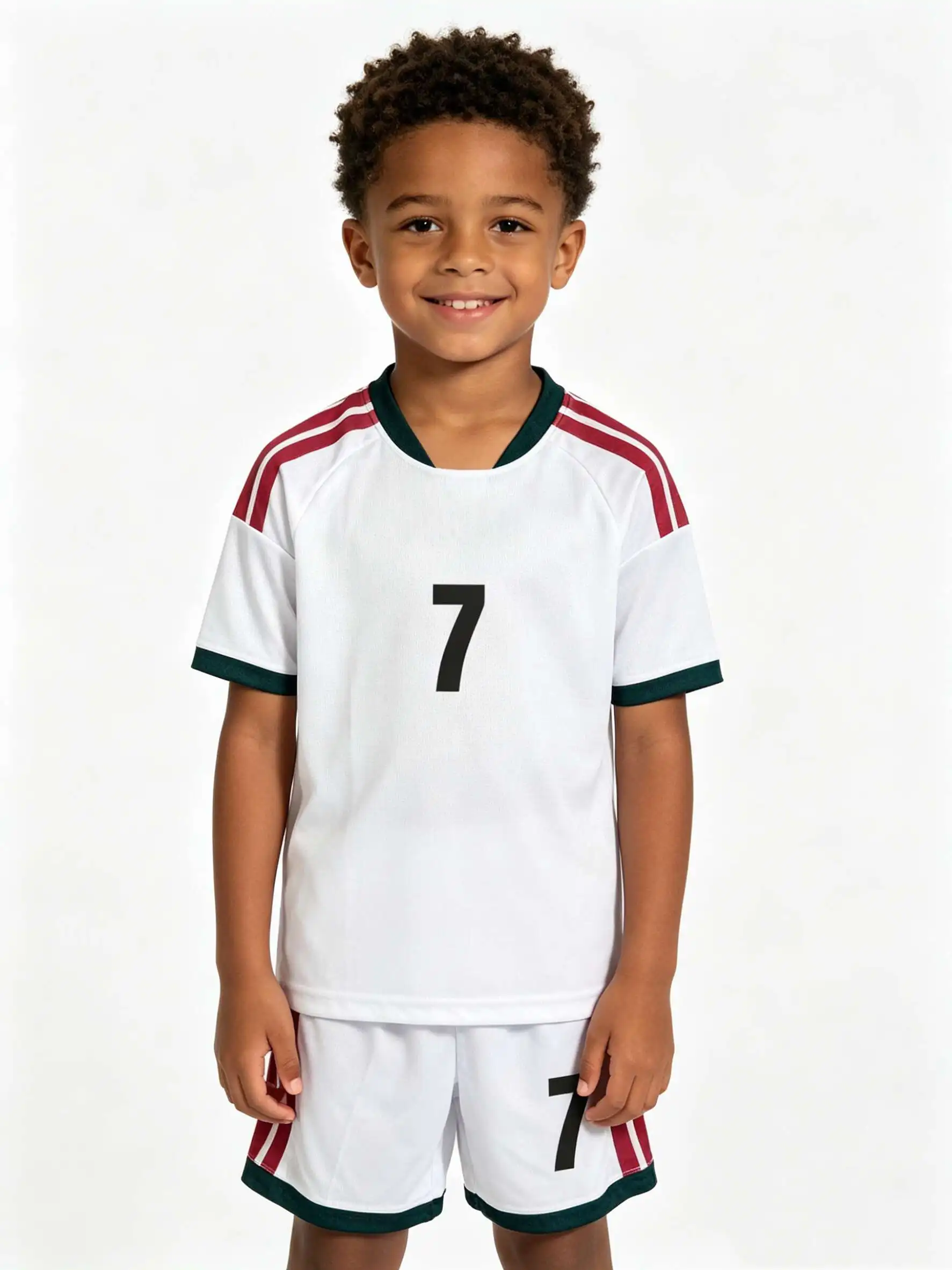 New 26/27 Unisex Blank Soccer 2‑Piece Set, Kids Adults Parent‑Child Kit, Custom  7 8 9 10 for School Outdoor Team Sports white s