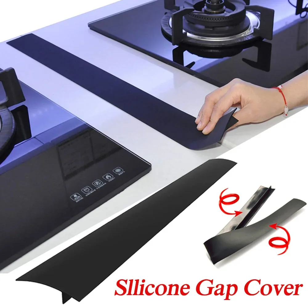 Silicone Rubber Sealer Kitchen Stove Counter Gap Cover Kitchen Oil-gas Slit Filler Heat Resistant Mat Oil Dust Water Seal Spill