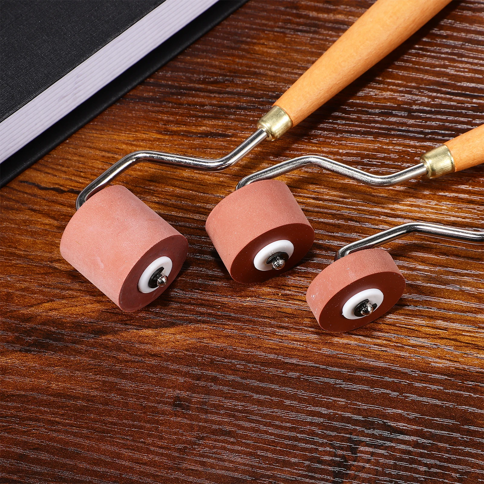 

Durable Rubber Roller 3pcs for Wall Brushes Rollers Crafting Oil Painting Tool Brush for DIY Art Rolling Project