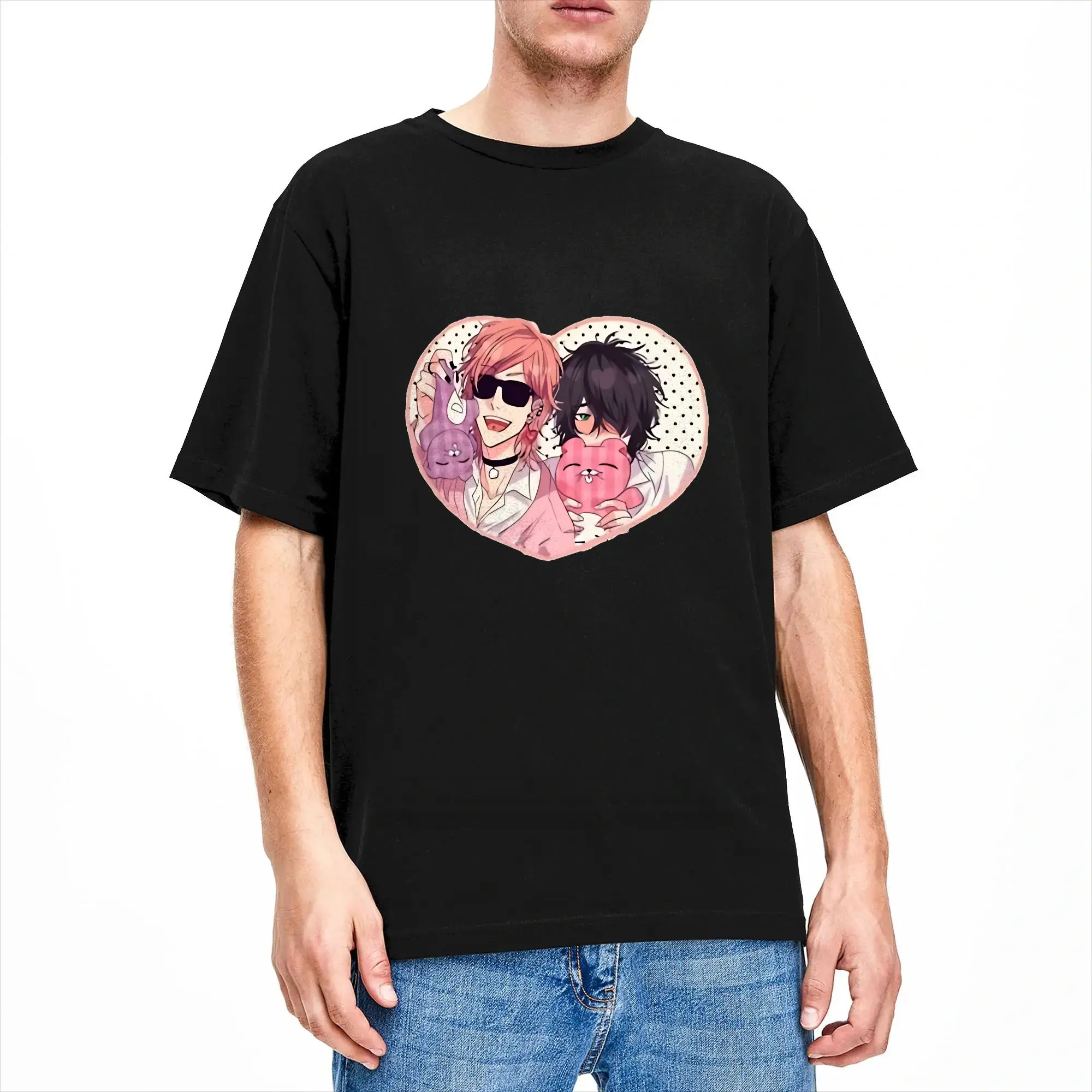 Casual Cute Chibi Cutest Yarichin B Club T Shirt Men's 100%Cotton Short Sleeve  Round Neck Summer Clothes