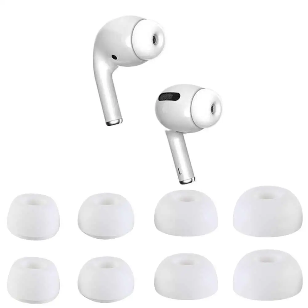 Silicone Earplug tampa substituição, Soft Headphone Eartips, XS, S, M, L, orelha dicas brancas para Airpods Pro 1/2, 1 par
