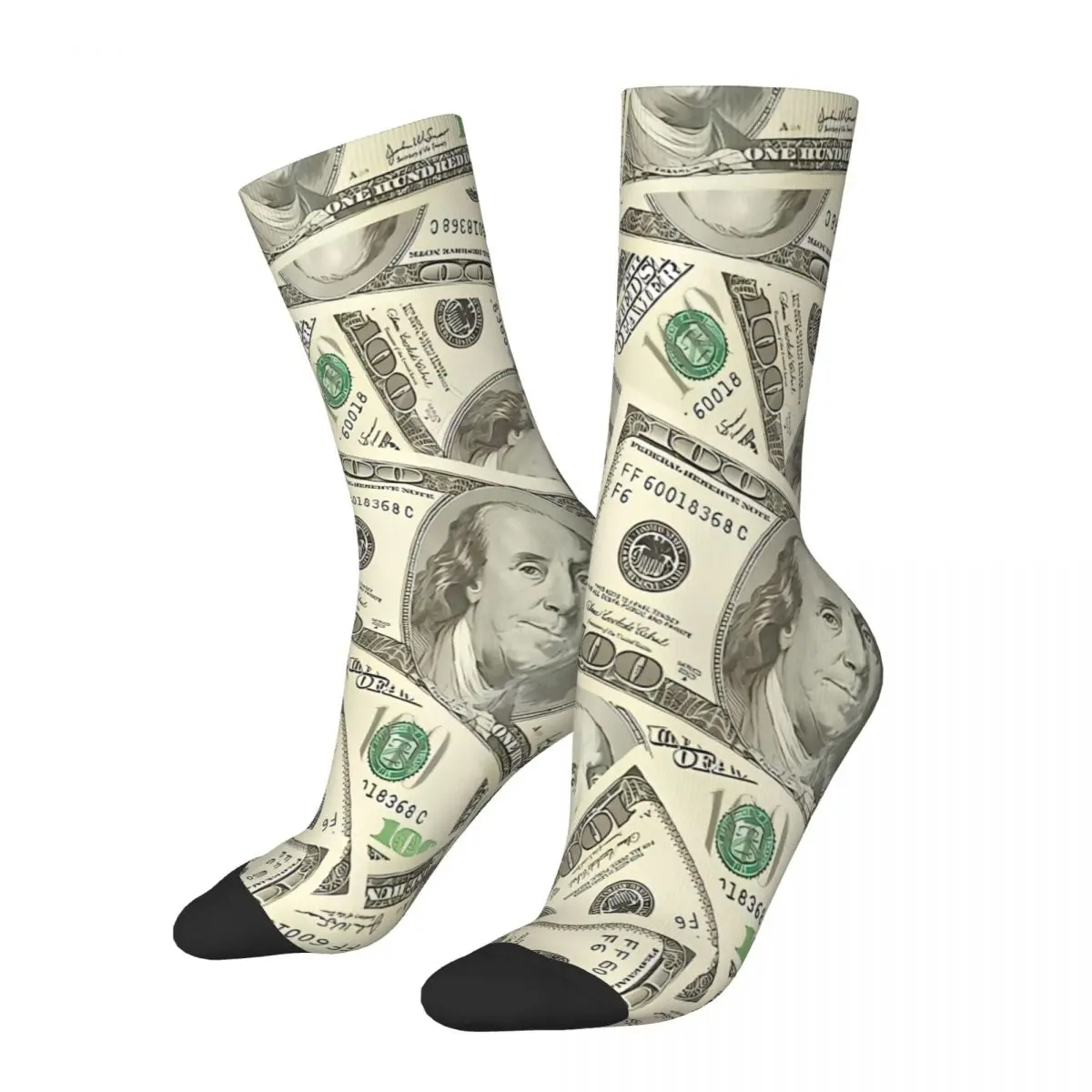 100 Dollar Bills Socks Male Mens Women Summer Stockings Printed