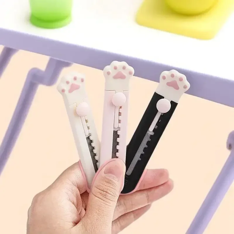 3 Pieces Mini Portable Cat Claw Utility Knives They Are Cute Creative Serve Exquisite Decoration Materials Student Hand Ledgers