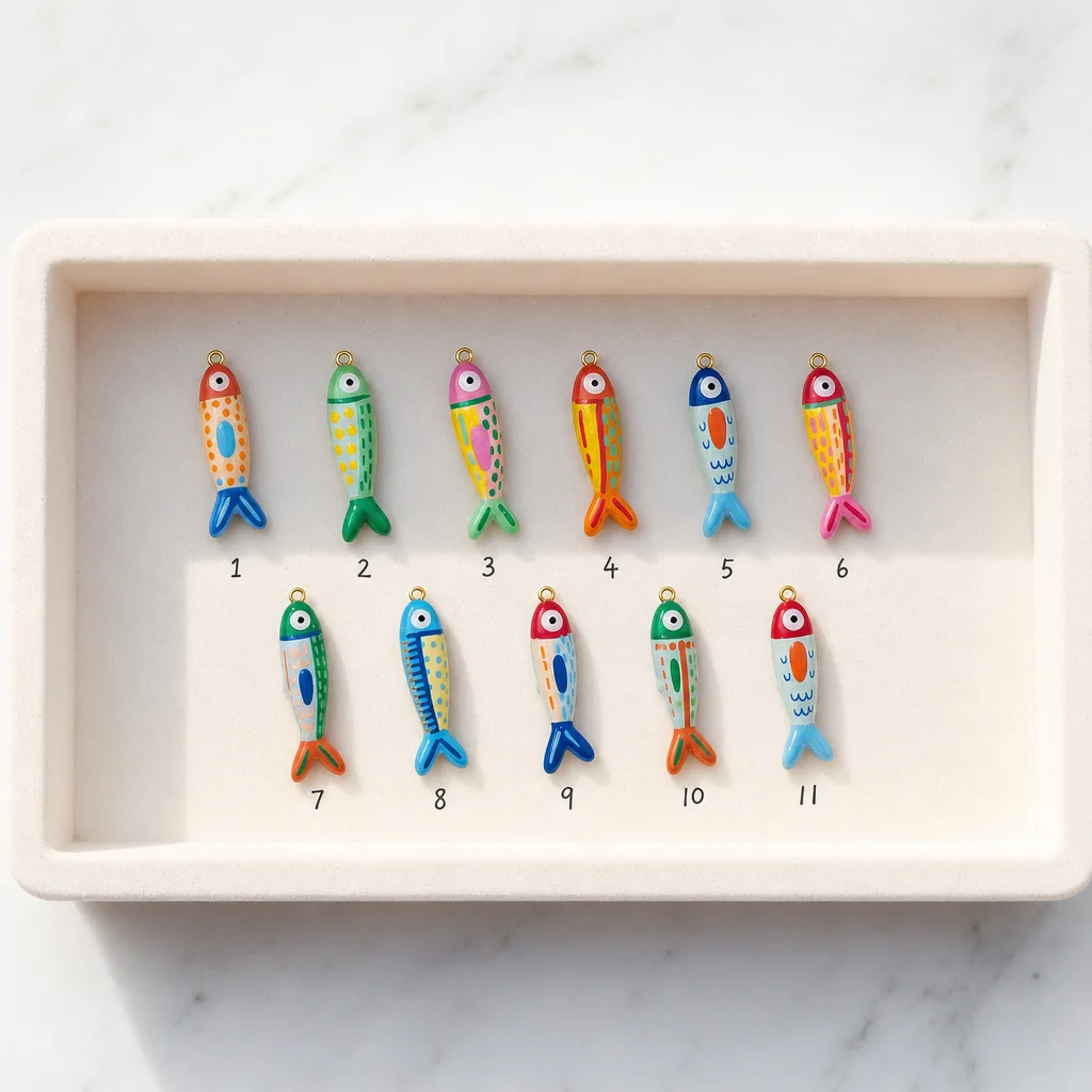 Tropical Fish Series Pendant Dopamine Contrast Color Ocean Style Personalized Trendy Match Diy Accessory