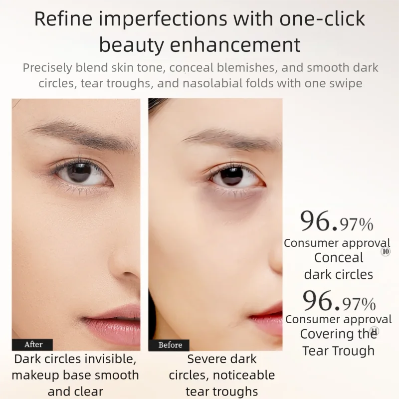 ZFC Dual Tone Eye Concealer - Film-Forming Liquid, Orange & Beige, Full Coverage Dark Circles, Long-Lasting Moisturizing Makeup